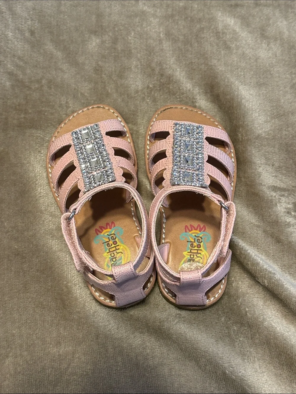 Rachel Shoes Pink Jeweled T-Strap Girls' Sandals